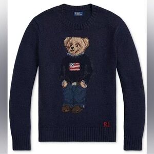Ralph Lauren Navy Sweater with Bear Design